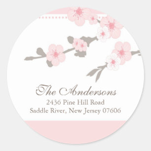Cherry Blossom Rücksendeadresse Wedding Sticker