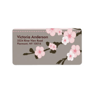 Cherry Blossom Rücksendeadressen-Aufkleber. Adressaufkleber