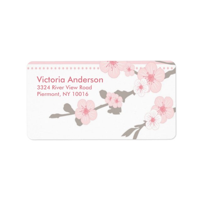 Cherry Blossom Rücksendeadressen-Aufkleber. Adressaufkleber (Vorne)