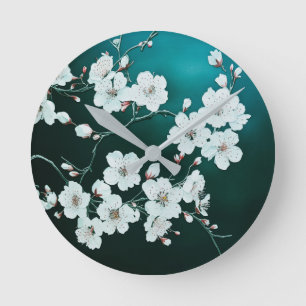 Cherry Blossom Runde Wanduhr