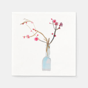 Cherry Blossom Sakura Aquarellkunst Serviette