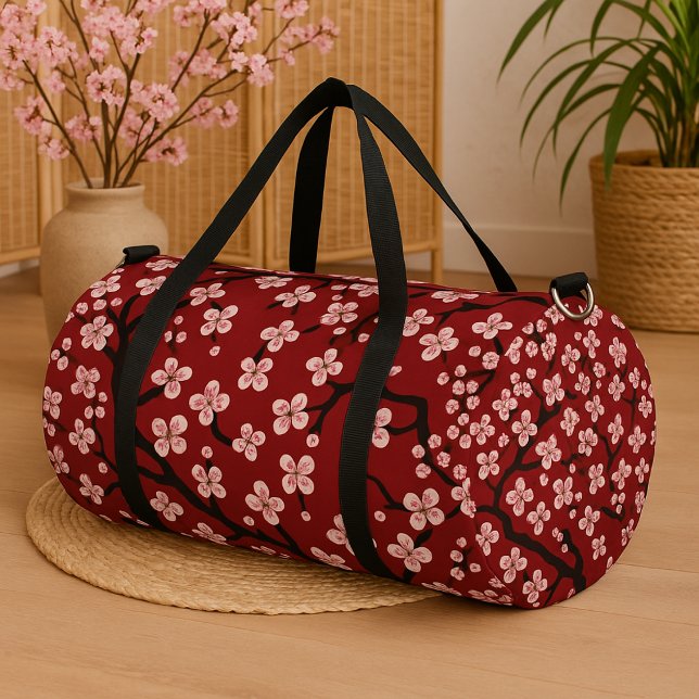 Cherry blossom  sakura blossoming  flowers elegant duffle bag (Von Creator hochgeladen)