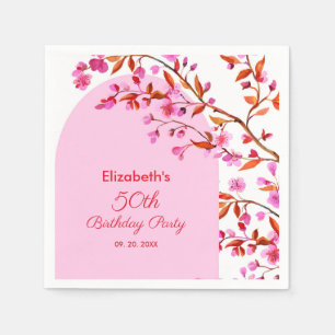 Cherry Blossom Sakura Blume Pink Weißer Geburtstag Serviette