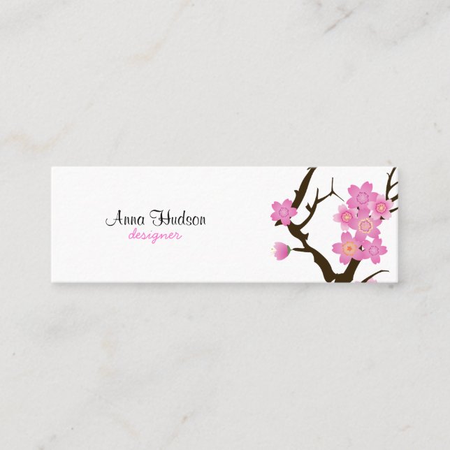 Cherry Blossom, Sakura, Floristina, Blume Shop Mini Visitenkarte (Vorderseite)