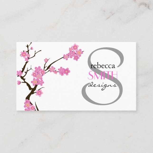 Cherry Blossom, Sakura, Floristina, Blume Shop Visitenkarte (Vorderseite)