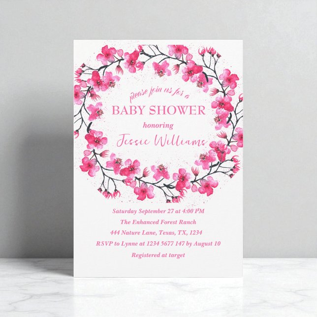 Cherry Blossom Sakura Flowers Baby shower Einladung (Von Creator hochgeladen)