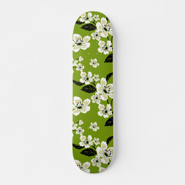 CHERRY BLOSSOM - SAKURA (MATCHA GRÜNE) SKATEBOARD (Vorne)