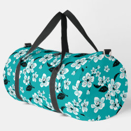 CHERRY BLOSSOM - SAKURA PATTER IN AQUAMARIN DUFFLE BAG