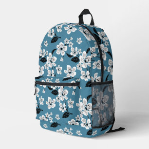 CHERRY BLOSSOM - SAKURA PATTER IN RAUCHBLAU BEDRUCKTER RUCKSACK