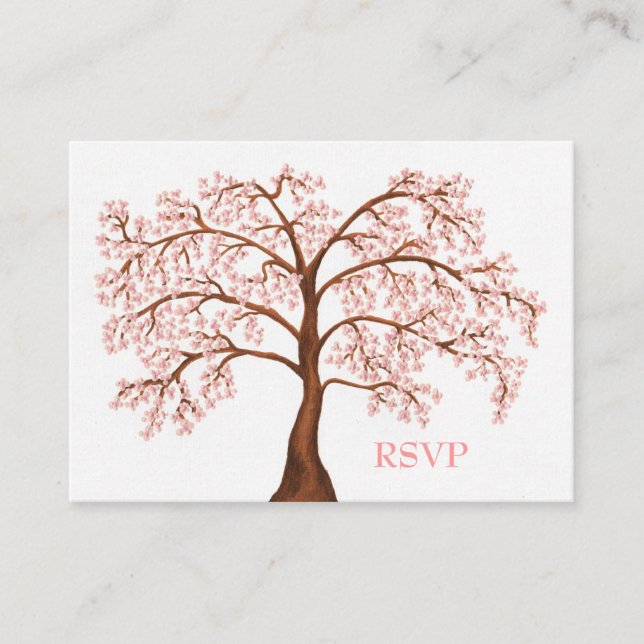Cherry Blossom Sakura Pearl Wedl Cartes RSVP (Devant)