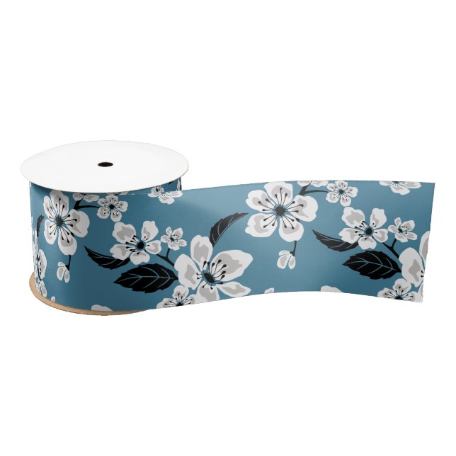 CHERRY BLOSSOM - SAKURA (RAUCHBLAU) SATINBAND (Spule)