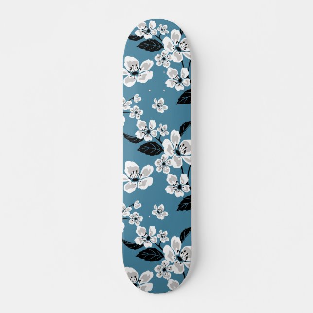 CHERRY BLOSSOM - SAKURA (RAUCHBLAU) SKATEBOARD (Vorne)