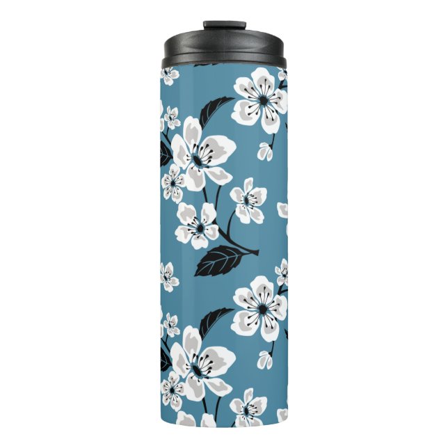 CHERRY BLOSSOM - SAKURA (RAUCHBLAU) THERMOSBECHER (Vorderseite)