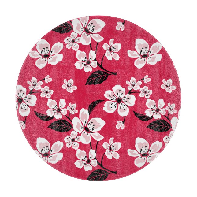 CHERRY BLOSSOM - SAKURA (RED) SCHNEIDEBRETT (Vorderseite)
