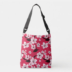 CHERRY BLOSSOM - SAKURA (RED) TRAGETASCHEN MIT LANGEN TRÄGERN