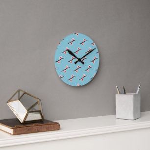 Cherry Blossom, Sakura, rosa Blumenmuster Runde Wanduhr