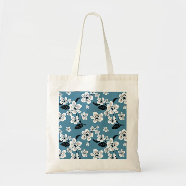 CHERRY BLOSSOM - SAKURA (SMOKY BLUE) TRAGETASCHE (Vorne)