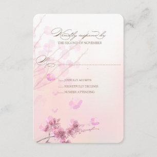 Cherry Blossom/Sakura Wedding RSVP Cards Karte