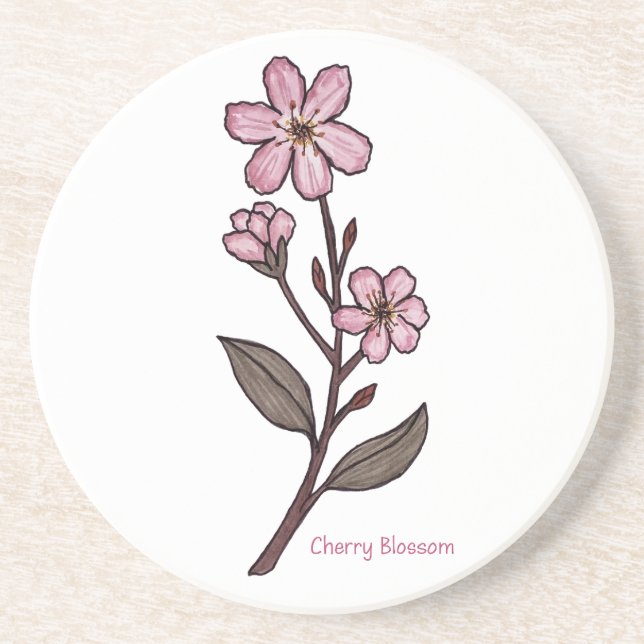 Cherry Blossom Sandstone Untersetzer (Vorne)