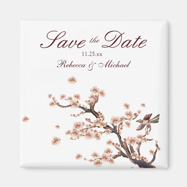 Cherry Blossom Save the Date Hochzeitsmagnete Magnet (Vorne)
