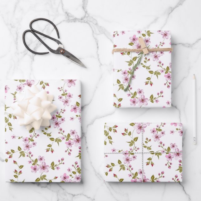Cherry blossom seamless pattern geschenkpapier set (Vorderseite)