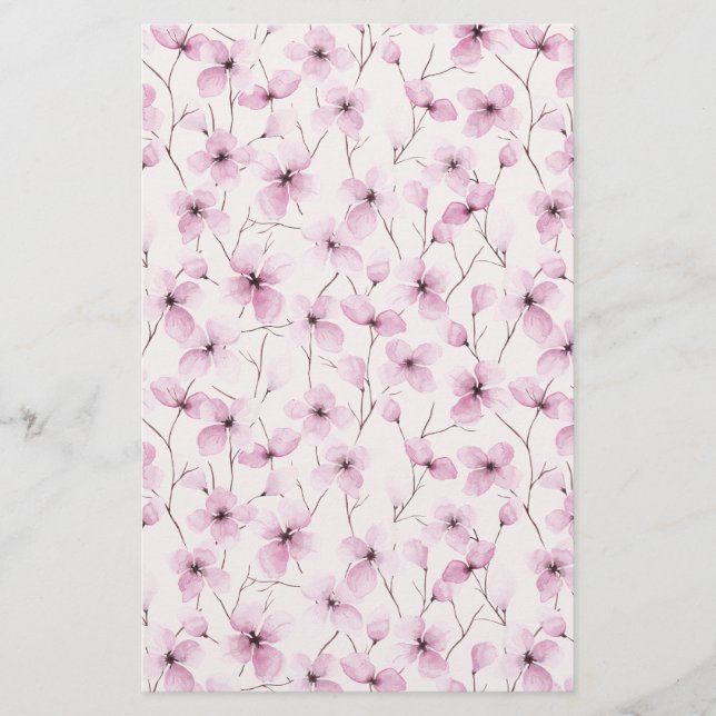 Cherry Blossom Seifenwrap Papier - rosa Hintergrun (Vorderseite)