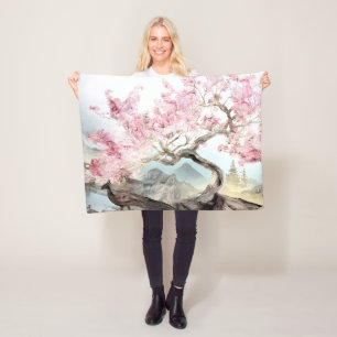 Cherry Blossom Serenade Fleecedecke