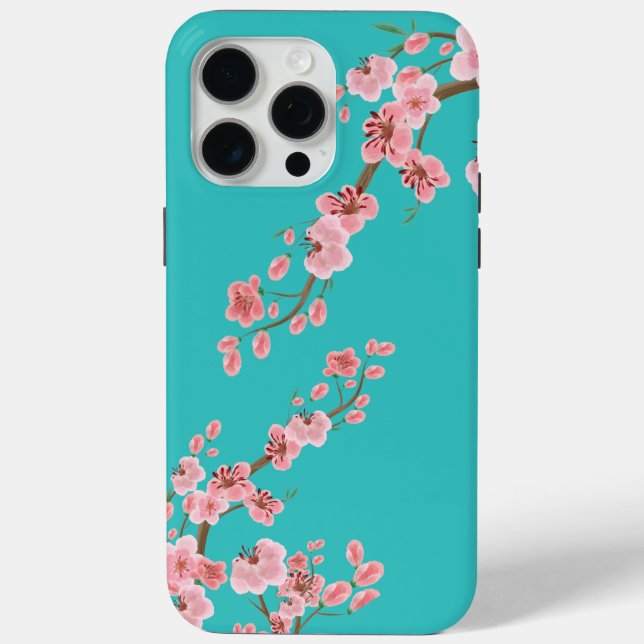 Cherry Blossom Serenity in Watercolor Phone Case (Rückseite)