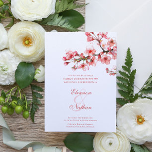 Cherry Blossom Serenity Spring Wedding Einladung