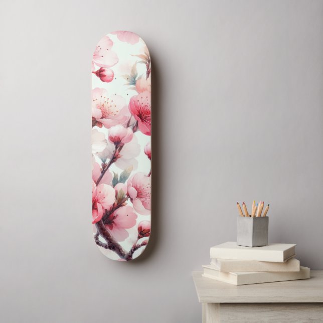 Cherry Blossom Skateboard (Wandkunst)