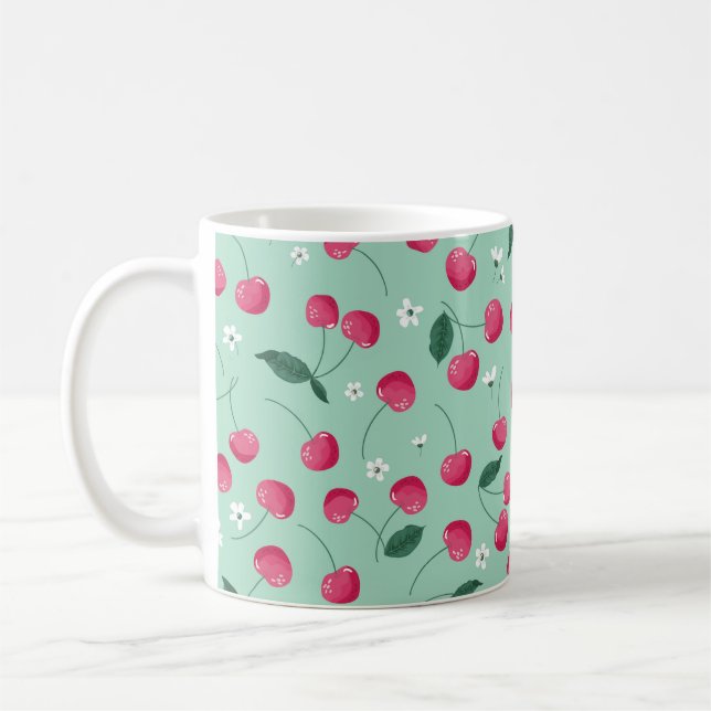 Cherry Blossom: Sommerfestes Design Kaffeetasse (Links)
