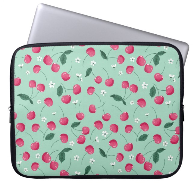 Cherry Blossom: Sommerfestes Design Laptopschutzhülle (Vorderseite)