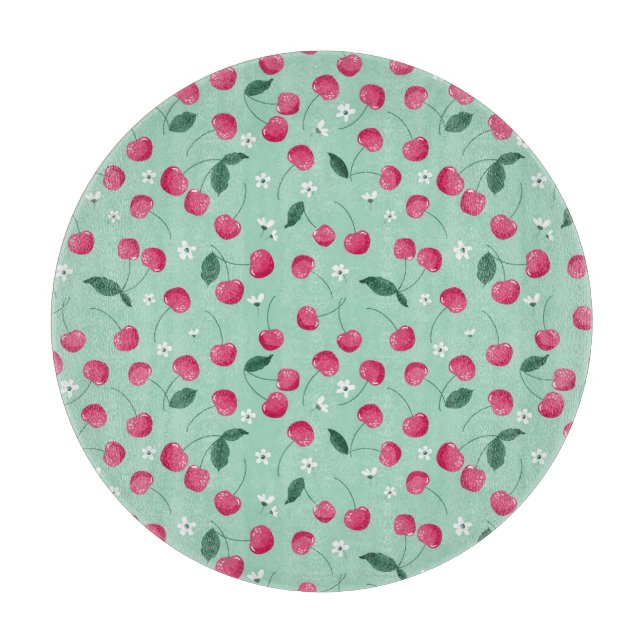 Cherry Blossom: Sommerfestes Design Schneidebrett (Vorderseite)