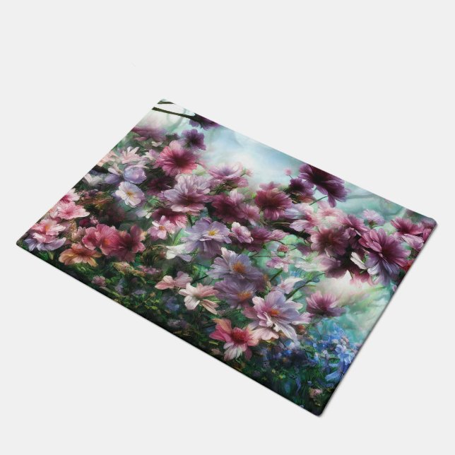 Cherry Blossom Splash Blume Fußmatte (Schrägansicht)