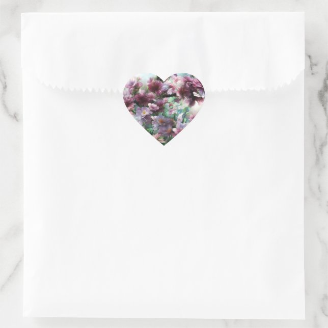 Cherry Blossom Splash Herz-Aufkleber (Tasche)