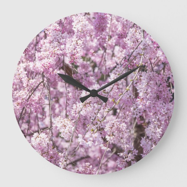 Cherry Blossom Spring Große Wanduhr (Vorderseite)