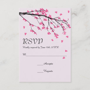 Cherry Blossom Stem - RSVP-Karte Hochzeit RSVP Karte