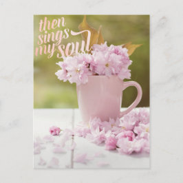 Cherry Blossom Stilllife Spring Text Postkarte