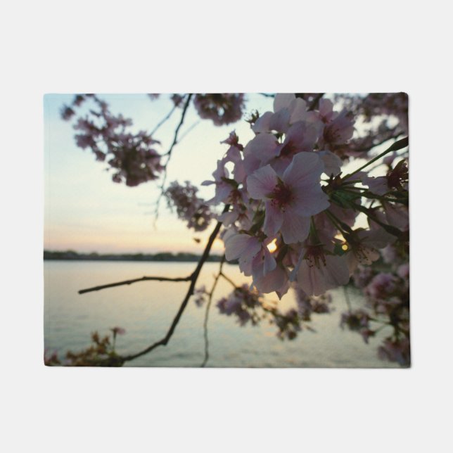 Cherry Blossom Sunset in Washington DC Fußmatte (Vorderseite)
