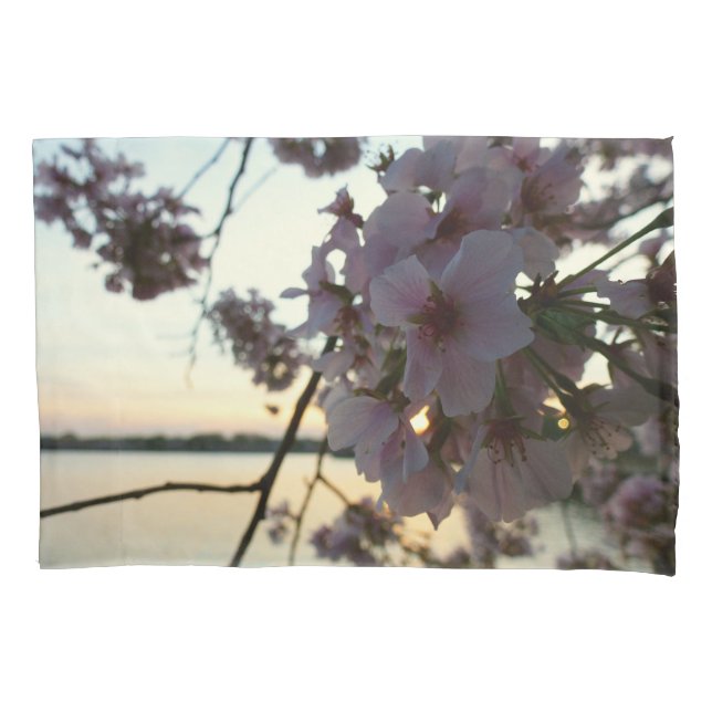 Cherry Blossom Sunset in Washington DC Kissenbezug (Vorderseite)