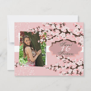 Cherry Blossom Sweet 16 Anniversaire Invitation