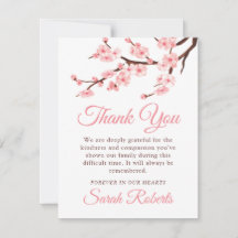 Cherry Blossom Sympathy Merci Carte de note