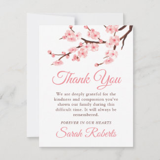 Cherry Blossom Sympathy Merci Carte de note