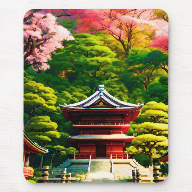 Cherry Blossom Temple Mousepad (Vorne)