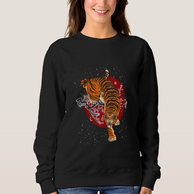 Cherry Blossom Tiger Sweatshirt (Vorderseite)