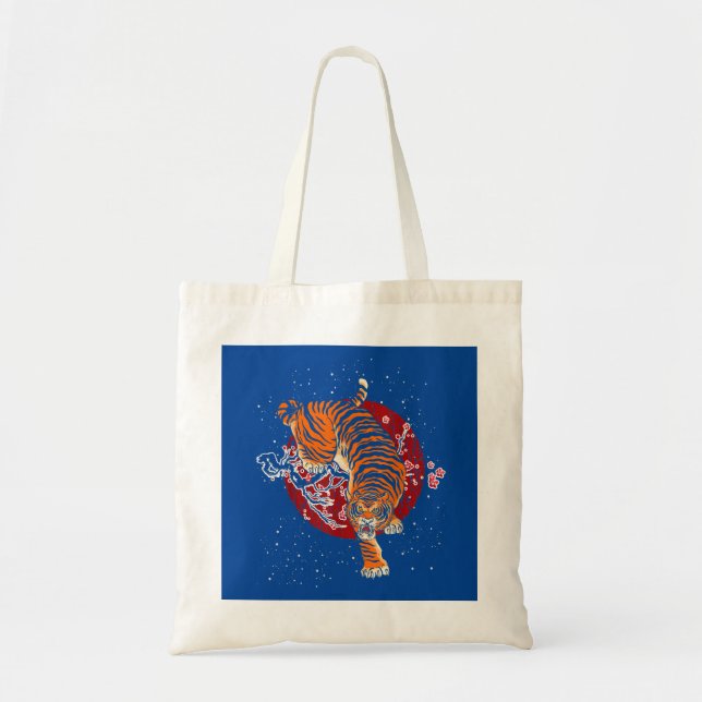 Cherry Blossom Tiger Tragetasche (Vorne)