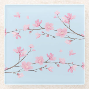 Cherry Blossom - transparent Glasuntersetzer