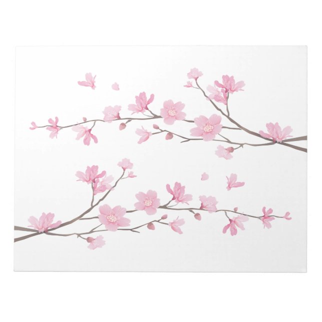 Cherry Blossom - Transparenter Hintergrund Notizblock (Vorderseite)