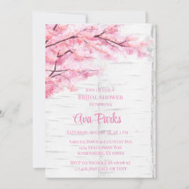 Cherry Blossom Tree Bark Brautparty Einladung