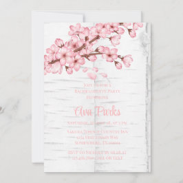 Cherry Blossom Tree Bark Junggeselinnen-Abschied Einladung